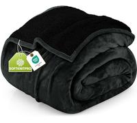 Utopia Bedding Sherpa Blanket Queen Size [Black, 90x90 Inches] - 480GSM Thick Warm Plush Fleece Reversible Blanket for Bed, Sofa, Couch, Camping and Travel