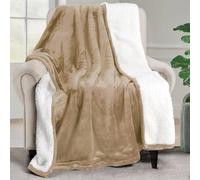 Utopia Bedding Sherpa Blanket Throw Size [Camel, 50x60 Inches] - 480GSM Thick Warm Plush Fleece Reversible Blanket for Bed, Sofa, Couch, Camping and Travel