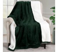 Utopia Bedding Sherpa Blanket Throw Size [Forest Green, 50x60 Inches] - 480GSM Thick Warm Plush Fleece Reversible Blanket for Bed, Sofa, Couch, Camping and Travel