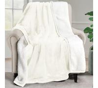 Utopia Bedding Sherpa Blanket Throw Size [Ivory, 50x60 Inches] - 480GSM Thick Warm Plush Fleece Reversible Blanket for Bed, Sofa, Couch, Camping and Travel
