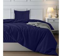 Utopia Bedding Single Duvet Cover 135 x 200 cm with 1 Pillowcase with Pleated Hem 80 x 80 cm - Navy - Soft Brushed Microfibre Duvet Cover Sets