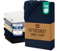 Utopia Bedding Single Fitted Sheet, Up to 30cm (12"), Navy | Soft Brushed Microfibre Fabric, Shrinkage and Fade Resistant, Oeko-Tex Certified, Bottom Sheet, Kids Fitted Sheet