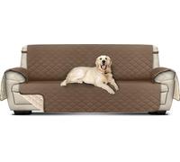 Utopia Bedding Sofa Cover 3 Seater Non Slip Reversible Sofa Slipcover, Water Resistant Sofa Slipcovers for Pets with Elastic Strap, (Brown/Beige)