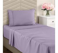 Utopia Bedding Soft Brushed Microfiber Single Sheet Set, Includes 1 Fitted Sheet, 1 Flat Sheet, 1 Pillowcases, Deep Pocket (Lavender)