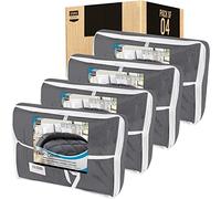 Utopia Bedding Soft Double Insert (Pack of 4) - 10.5 Tog Duvet with Corner Tabs - Box Stitched Quilt (Double Bundle of 4, Grey)
