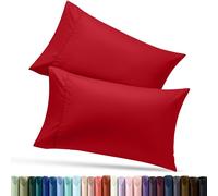 Utopia Bedding Standard Pillow Cases - 2 Pack - Envelope Closure - Soft Brushed Microfiber Fabric - Shrinkage and Fade Resistant Pillow Covers 20 X 26 Inches (Standard, Red)