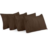 Utopia Bedding Standard Pillow Cases - Pack of 4 - Envelope Closure - Soft Brushed Microfiber Fabric - Shrinkage and Fade Resistant Pillow Covers Standard Size 20 X 26 Inches (Brown)