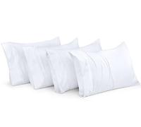 Utopia Bedding Standard Pillow Cases - Pack of 4 - Envelope Closure - Soft Brushed Microfiber Fabric - Shrinkage and Fade Resistant Pillow Covers Standard Size 20 X 26 Inches (Standard, White)