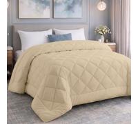 Utopia Bedding Summer Double Duvet, 200x200 cm, Beige | 4.5 Tog Cosy Comforter with Soft Microfiber Fabric, Diamond Stitching, Corner Tabs & OEKO-TEX® STANDARD 100