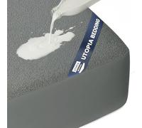 Utopia Bedding Terry Cloth Waterproof Mattress Protector, Breathable, Fitted, with Stretch Pockets, 200 g/m², Double Bed, Grey