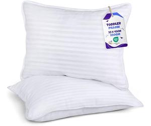Utopia Bedding Toddler Pillows 2 Pack, 33 x 45 cm Cot Pillow, Kids Small Pillow, Soft and Breathable Pillows, Perfect for Travel (White) (Intended for Age 2 and up)