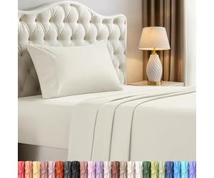 Utopia Bedding Twin Bed Sheets Set - 3 Piece Bedding - Brushed Microfiber - Shrinkage and Fade Resistant - Easy Care (Twin, Ivory)