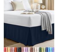 Utopia Bedding Twin Bed Skirt - Soft Quadruple Pleated Ruffle - Easy Fit with 16 Inch Tailored Drop - Hotel Quality, Shrinkage and Fade Resistant (Twin, Navy)