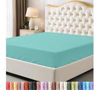 Utopia Bedding Twin Fitted Sheet - Bottom Sheet - Deep Pocket - Soft Microfiber - Shrinkage and Fade Resistant - Easy Care - 1 Fitted Sheet Only (Spa Blue)