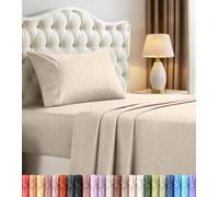 Utopia Bedding Twin Sheet Set - 3 Piece Bed Sheets for Cal King Size Bed, Soft and Breathable Microfiber, Includes 1 Fitted Sheet, 1 Flat Sheet and 2 Pillowcases (Heather Beige)