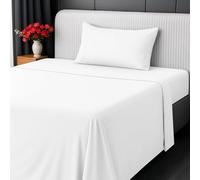 Utopia Bedding Twin Sheet Set - Jersey Knit Sheets 3 Piece - Cotton - Soft T-Shirt Stretchy Sheets (Twin, White)