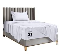 Utopia Bedding Twin Sheet Set, Soft Microfiber 3 Piece Hotel Luxury Bed Sheets for Women, Men, Kids & Teens with Side Storage Deep Pocket Fitted Sheet - Pillow Cases - Flat Sheet (White)