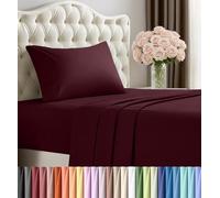 Utopia Bedding Twin Sheets - 3 Piece Bedding - Brushed Microfiber - Shrinkage and Fade Resistant - Easy Care (Twin, Burgundy)