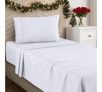 Utopia Bedding Twin Sheets Set - Brushed Microfiber - Soft Bed Sheets for Twin Size Bed Set - Includes 1 Fitted, 1 Flat, & 1 Pillow Case - Deep Pocket (White)
