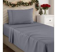 Utopia Bedding Twin Sheets Set - Brushed Microfiber - Soft Bed Sheets for Twin Size Bed Set - Luxury Bedding Sheets with Fitted Sheet, Flat Sheet & 1 Pillow Case - Deep Pocket (Grey)