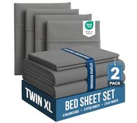 Utopia Bedding Twin XL Bed Sheets Set - Pack of 2 Sheet Sets - Perfect for Spa, Hotel, & Guest Bedroom - Brushed Microfiber - Shrinkage and Fade Resistant - Easy Care (Grey)