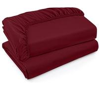 Utopia Bedding Twin XL Fitted Sheets - Bulk Pack of 2 Bottom Sheets - Soft Brushed Microfiber - Deep Pockets - Shrinkage & Fade Resistant - Easy Care (Twin XL, Burgundy)