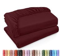 Utopia Bedding Twin XL Fitted Sheets - Bulk Pack of 2 Bottom Sheets - Soft Brushed Microfiber - Deep Pockets - Shrinkage & Fade Resistant - Easy Care (Twin XL, Burgundy)