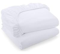 Utopia Bedding Twin XL Fitted Sheets - Bulk Pack of 2 Bottom Sheets - Soft Brushed Microfiber - Deep Pockets - Shrinkage & Fade Resistant - Easy Care (Twin XL, White)