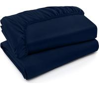 Utopia Bedding Twin XL Fitted Sheets - Bulk Pack of 2 Bottom Sheets - Soft Brushed Microfiber - Deep Pockets - Shrinkage & Fade Resistant - Easy Care (Twin XL, Navy)