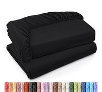 Utopia Bedding Twin XL Fitted Sheets - Bulk Pack of 2 Bottom Sheets - Soft Brushed Microfiber - Deep Pockets - Shrinkage & Fade Resistant - Easy Care (Twin XL, Black)