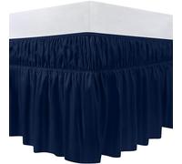 Utopia Bedding - Valance Sheet Double - 135 x 190 cm - Easy Wrap Around Elastic Bed Skirt - Soft Brushed Polyester Microfiber Bed Ruffle with a Drop of 40 cm - Navy