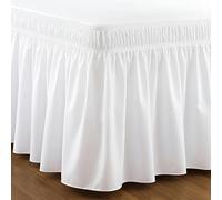 Utopia Bedding - Valance Sheet Double - 135 x 190 cm - OEKO-TEX Certified - Easy Buckle Adjustment Wrap Around Elastic Bed Skirt - Soft Brushed Polyester Microfiber Bed Ruffle - 40 cm Drop - White