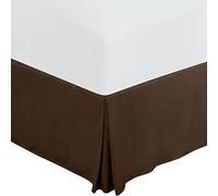 Utopia Bedding - Valance Sheet Double - OEKO-TEX Certified - Soft Brushed Polyester - Microfiber - Pleated - Fits Under the Mattress - Base Bed Skirt with a Drop of 40 cm (Brown)