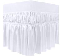 Utopia Bedding - Valance Sheet King - 150 x 200 cm - Easy Wrap Around Elastic Bed Skirt - Soft Brushed Polyester Microfiber Bed Ruffle with a Drop of 40 cm - White
