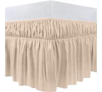 Utopia Bedding - Valance Sheet King - 150 x 200 cm - Easy Wrap Around Elastic Bed Skirt - Soft Brushed Polyester Microfiber Bed Ruffle with a Drop of 40 cm - Beige