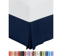 Utopia Bedding - Valance Sheet King - OEKO-TEX Certified - Soft Brushed Polyester - Microfiber - Pleated - Fits Under the Mattress - Base Bed Skirt with a Drop of 40 cm (Navy)