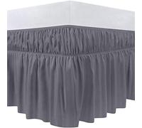 Utopia Bedding - Valance Sheet Single - 90 x 190 cm - Easy Wrap Around Elastic Bed Skirt - Soft Brushed Polyester Microfiber Bed Ruffle with a Drop of 40 cm - Grey