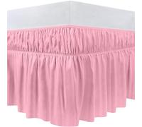 Utopia Bedding - Valance Sheet Single - 90 x 190 cm - Easy Wrap Around Elastic Bed Skirt - Soft Brushed Polyester Microfiber Bed Ruffle with a Drop of 40 cm - Pink
