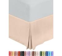 Utopia Bedding Valance Sheet Single, OEKO-TEX Certified, Soft Brushed Polyester Microfiber, Fits Under the Mattress, Pleated Base Bed Skirt with a Drop of 40 cm (Beige)
