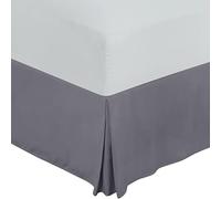 Utopia Bedding Valance Sheet Super King, OEKO-TEX Certified, Soft Brushed Polyester Microfiber, Fits Under the Mattress, Pleated Base Bed Skirt with a Drop of 40 cm (Grey)