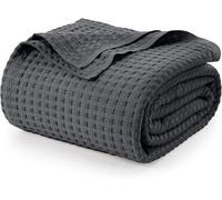 Utopia Bedding Waffle-Knit Cotton Blanket, Soft Lightweight, Breathable, Suitable for Any Bed and All Seasons, 300 g/m², Double Size, 229 x 213 cm