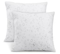Utopia Bedding Water Resistant Throw Pillows (18 x 18 Inches, Set of 2) - Decorative Square Outdoor and Indoor Pillows for Sofa Bed and Couch