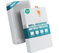 Utopia Bedding Waterproof Mattress Protector, 90 x 200 cm, for Mattresses up to 30 cm High, Lightweight and Soft Jersey Mattress Cover with Stretchable Sides - White