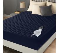 Utopia Bedding Waterproof Mattress Protector, Queen Mattress Pad, Quilted Fitted Cover Stretches up to 16 Inches Deep (Navy)