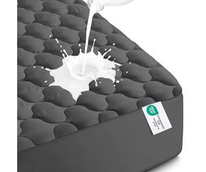 Utopia Bedding Waterproof Mattress Protector, Twin Mattress Pad, Quilted Fitted Cover Stretches up to 16 Inches Deep (Grey)