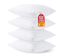Utopia Bedding Waterproof Pillow Protector Zippered (4 Pack) Standard - Bed Bug Proof Pillow Encasement 20 x 26 Inches