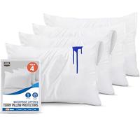 Utopia Bedding Waterproof Pillow Protectors with Zipper Queen Size (4 Pack), Terry Pillow Covers, UB3622