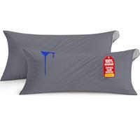 Utopia Bedding Waterproof Pillow Protectors Zippered (2 Pack, Grey) Body Size, Zippered Pillowcases, Bed Bug Proof Pillow Encasement Covers 20 x 54 Inches