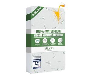 Utopia Bedding Waterproof Viscose Mattress Protector, Single Bed Size 90 x 190 x 30 cm, Premium Viscose Mattress Cover, OEKO-Tex Certified, Breathable and Machine Washable