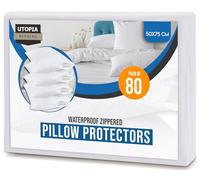 Utopia Bedding Waterproof Zippered Pillow Protectors (Size - 50 x 75 cm) - Pack of 80 - Anti Bed Bug and Dust Mite Proof Pillow Encasement